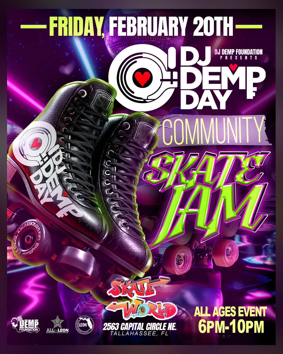 Join us Friday, February 20, 2026, from 6:00–10:00pm at Skate World for ...